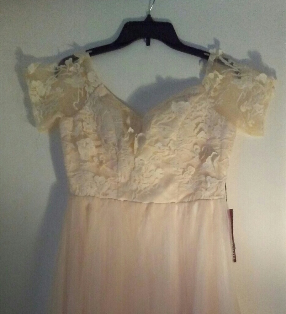Off white floral lace long gown